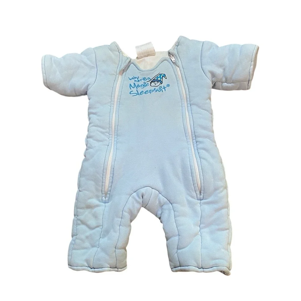 Baby Merlin's Magic Sleepsuit Blue Baby Sleep Suit Swaddle Transition 3-6 Months